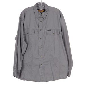 Harley Davidson Gray Snap Button Front Mens Large